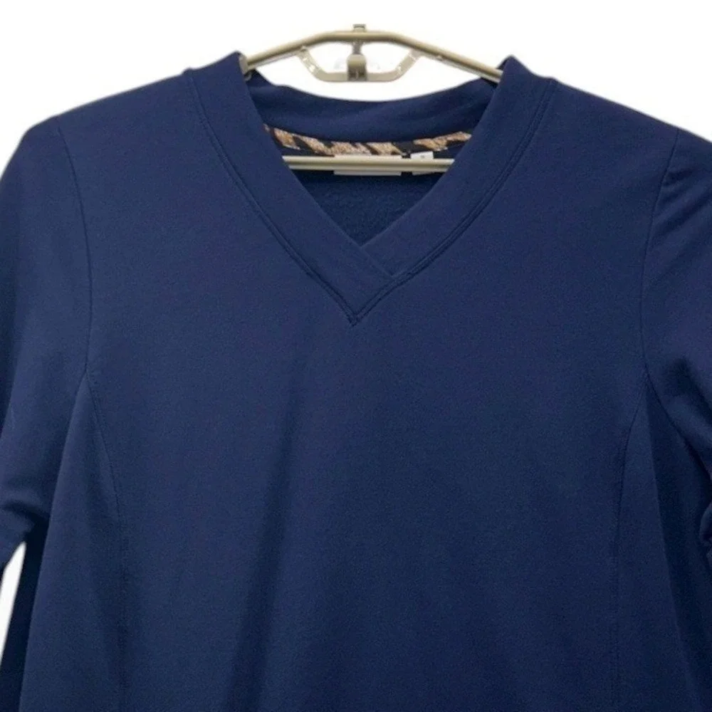 Susan Graver Tunic Sweater‎ 1x Fleece Navy Blue
